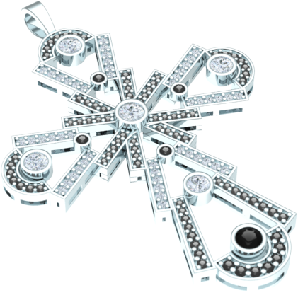 White Gold Cross Pendant with diamonds