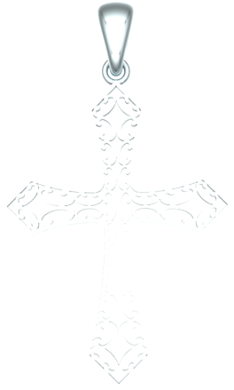 white gold cross pendant