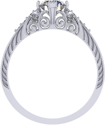 modern scroll engagement ring