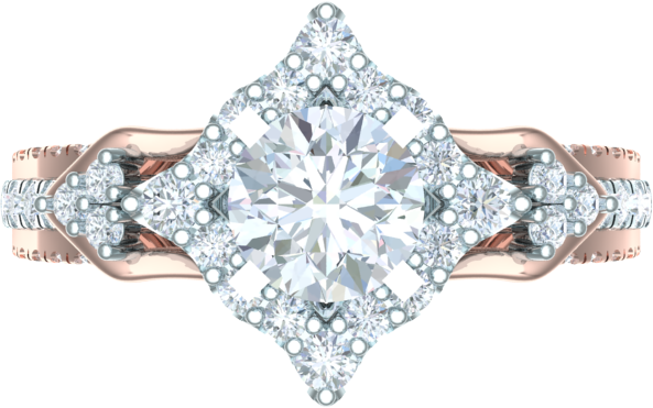 rose gold halo engagement ring