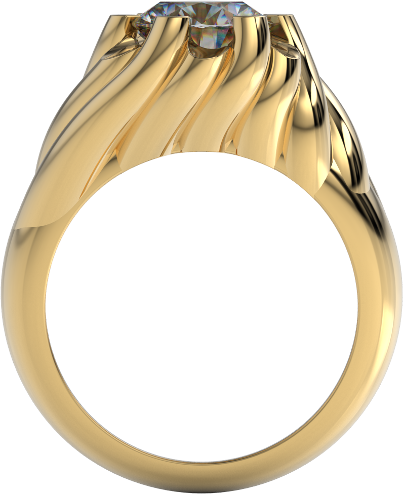 gents solitaire fluted ring