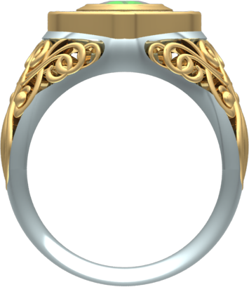 gents filigree triangle ring