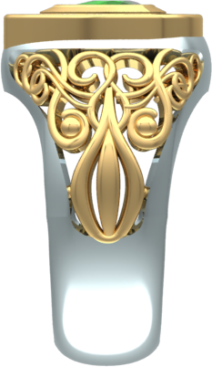 gents scroll triangle diamond ring