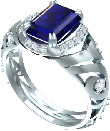 ladies diamond sapphire ring