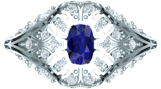 ladies gemstone & diamond fashion ring