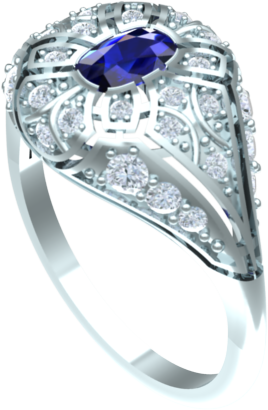 ladies diamond & gemstone ring