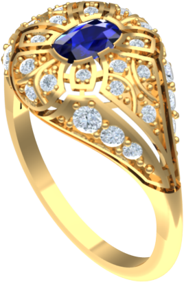 ladies fashion gemstone ring