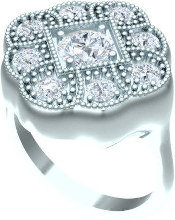 ladies cluster ring