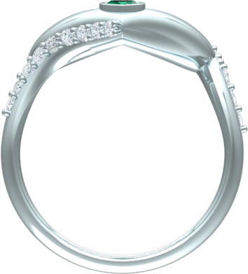 ladies gemstone & diamond heart ring