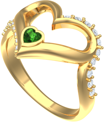 ladies yellow gold heart ring