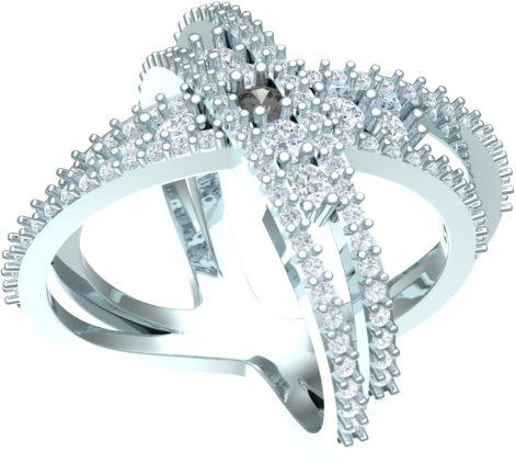 Ladies diamond X ring