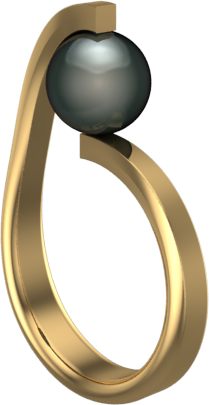 ladies black pearl ring