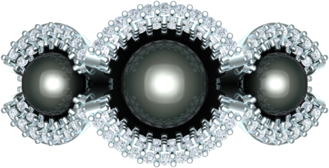 ladies diamond tahitian pearl ring