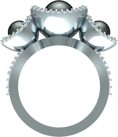ladies black pearl ring 