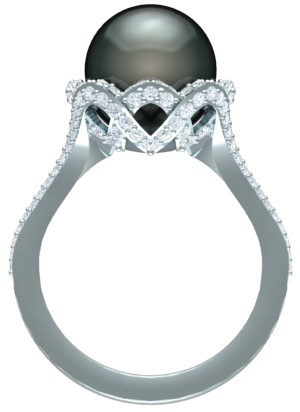 ladies diamond tahitian pearl ring