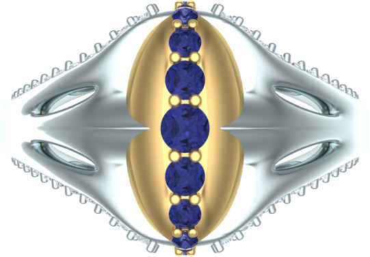 ladies gemstone and diamond football ring