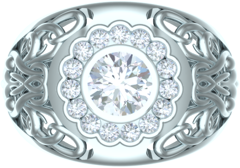 ladies fashion diamond cluster ring