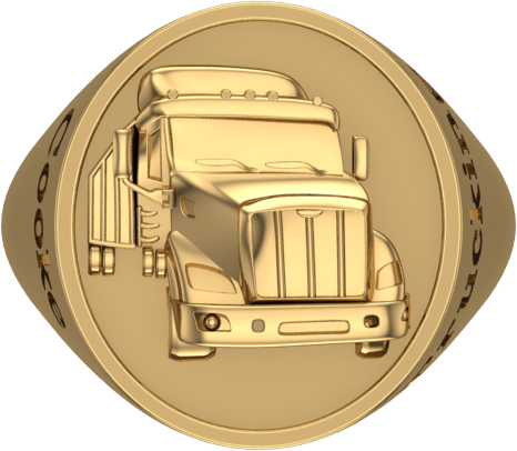 gents gold truck driving ring
