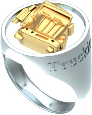 oval signet truckers ring
