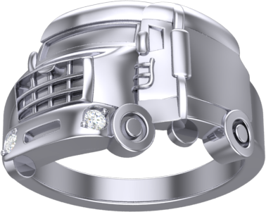 gents truck ring with diamonds