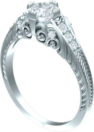 Scroll Engagement Ring