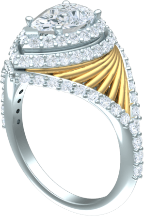 Pear Halo Engagement Ring