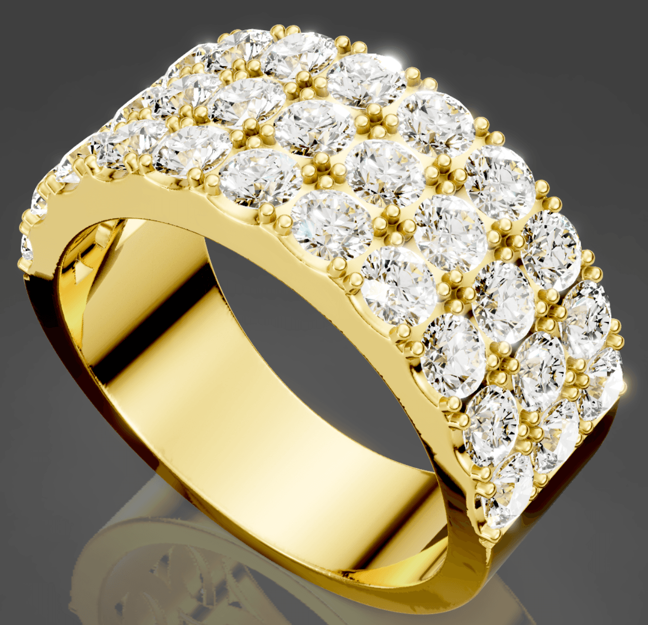 Multi-Row Gemstone Wedding Band
