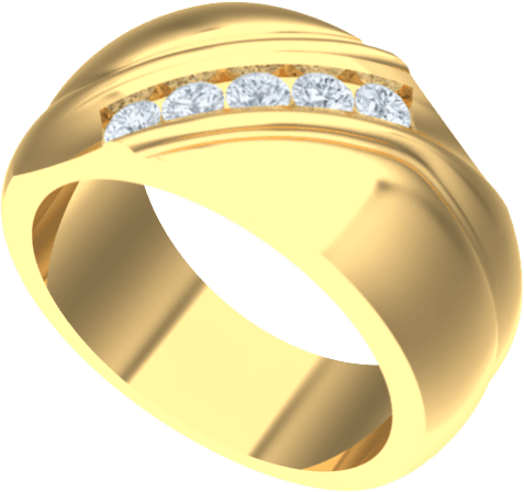 Channel Set Diamond Wedding Band