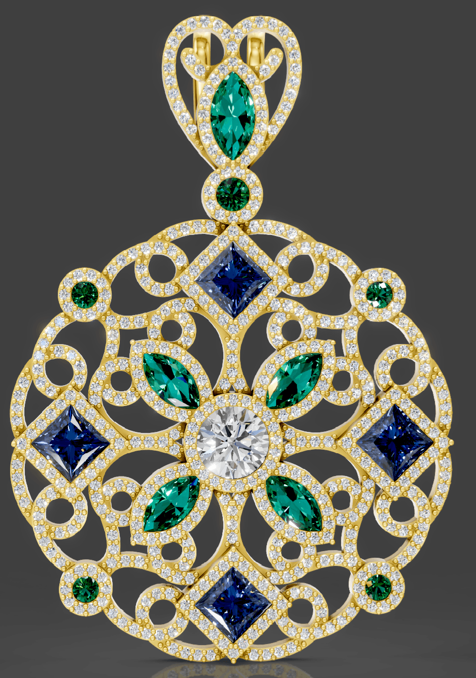 Filigree Gemstone Pendant