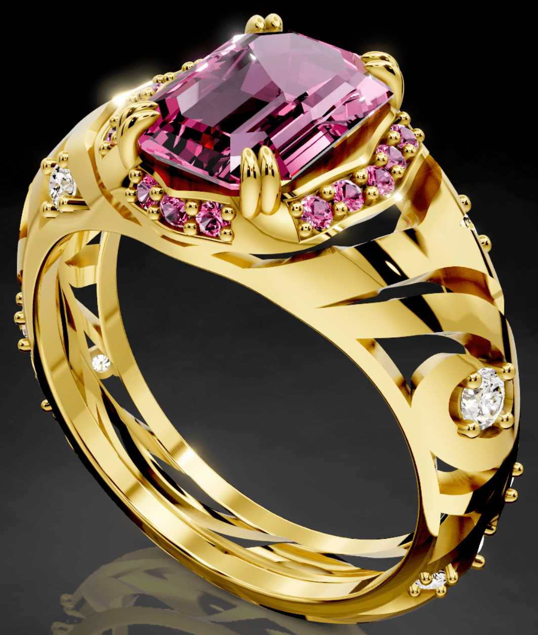 Halo Gemstone Ring